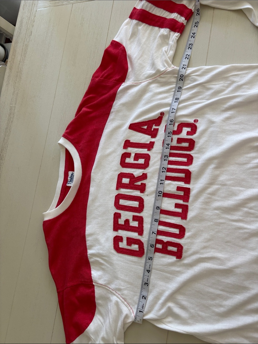 Pressbox White and Red Georgia Bulldogs Long-Sleeve Jersey - Picture 6 of 11